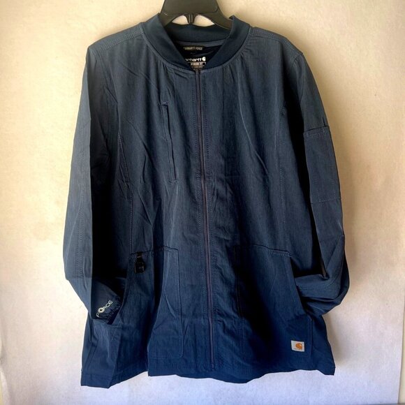 Carhartt Womens Jacket Blue Force Cross Flex Bomber Coat Full Zip Size XL - Picture 1 of 11